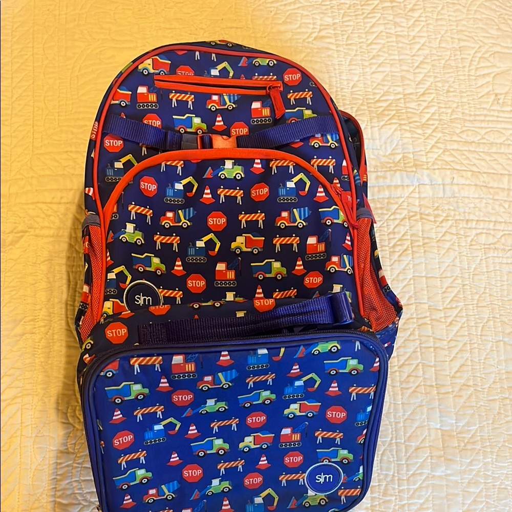 Simple Modern Kids/Toddler Traffic Theme Backpack and Lunchbox Set